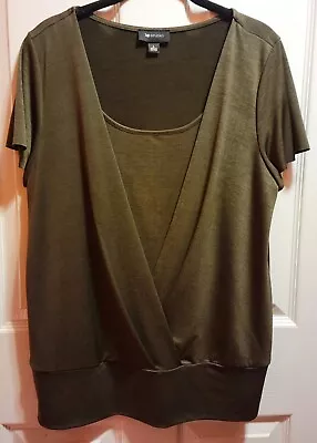 AB Studio Women's Two In One Green Tunic Top Size Large • $15