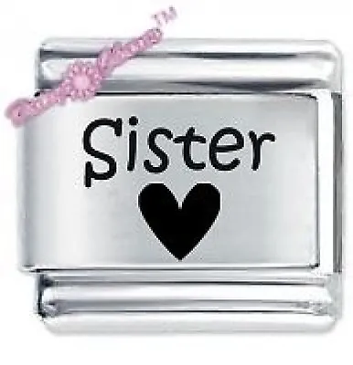 Daisy Charm - SISTER HEART *  Compatible With Italian Modular Charm Bracelets • £4.36
