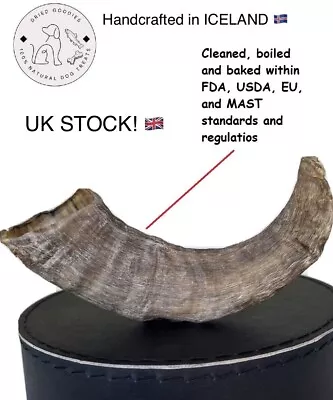 £12.89 • Buy Dog Christmas Present Birthday Gift Plain Organic Lamb Horn 100% Natural 3 Sizes