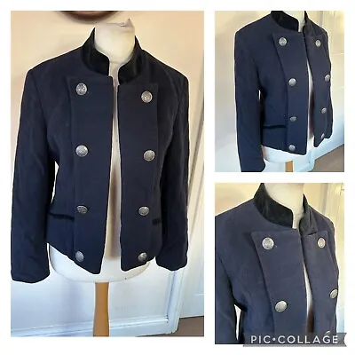 Vintage Navy Military Steam Punk Jacket UK 12-14 Brass Buttons Made In England • £29.99