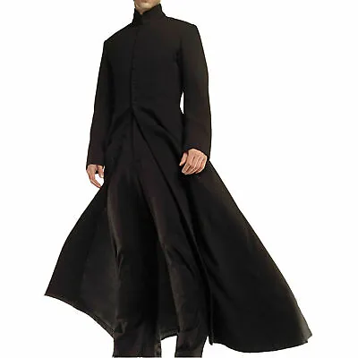 Neo Matrix Heavy Duty Cotton Keanu Reeves Black Gothic Cosplay Trench Coat • $98