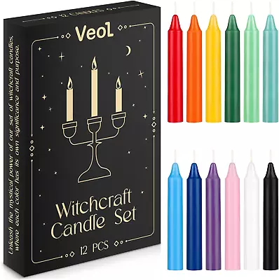 Spell Taper Candles Set For Witchcraft Colored Mini Ritual Chime Candle Sticks  • $19.82