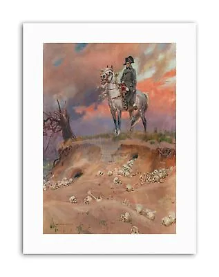 Kossak Napoleon Bonaparte Battlefield Painting Portrait Canvas Art Print • £13.99