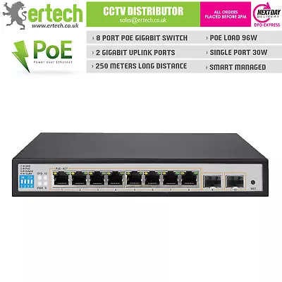 10 Port Gigabit Layer 2+ Managed PoE Power Over Ethernet Switch • £115