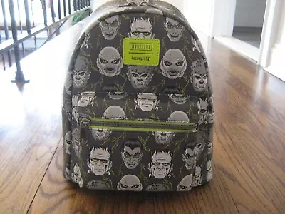 Loungefly Universal Monsters Faces Mini Backpack Frankenstein Dracula Halloween • $62.99