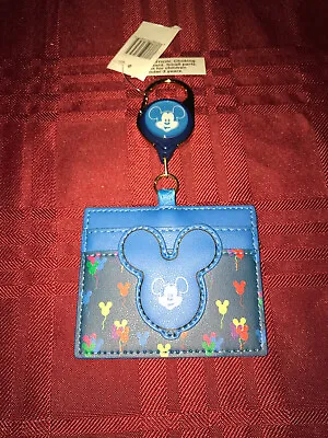 Disney Parks Loungefly Mickey Mouse Balloons Retractable Cardholder New 2021 • $39.99