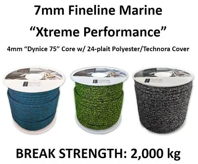 $6.31 • Buy 7mm Dyneema SK75 Core, Poly/Technora Cover Yacht Halyard Sheet Rope *PER METRE*