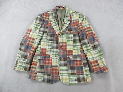 Madras Jacket Mens 38S Multi Colorful Blazer Sport Coat Patchwork Plaid Madison • $49.99