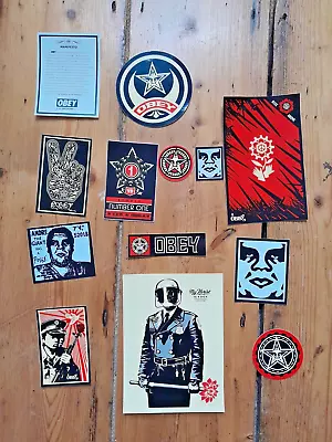 SHEPARD FAIREY Obey Giant 12 Stickers Set 2 Rare Unsigned Print HPM • £9