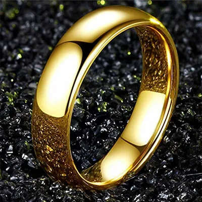 6mm Stainless Steel Band Crystal Ring Party Couple Jewelry Gifts For Men Women • $0.73