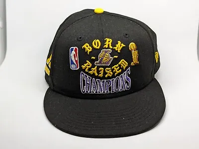Born X Raised Lakers Champions 17 Rings NBA Championship Fitted Hat Size 7 1/2 • $49.95