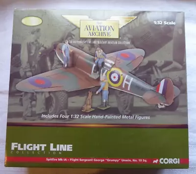 £149.99 • Buy SPITFIRE - CORGI AVIATION ARCHIVE - US33906 - GRUMPY UNWIN - With FIGURES - 1/32