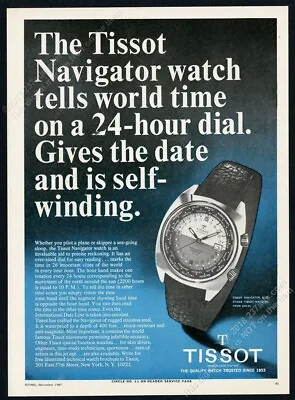 £7.86 • Buy 1967 Tissot Navigator Watch Photo Vintage Print Ad