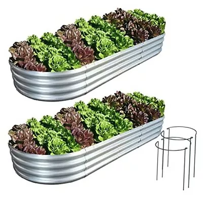 Galvanized Raised Garden Bed 2 Pcs 8×3×1ft Raised Garden 8×3×1 Ft(2 Pcs) • $162.52