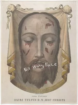 Holy Face Of Jesus Plush Fleece Blanket (60  X 80 ) - Veronica's Veil - UNIQUE • $80