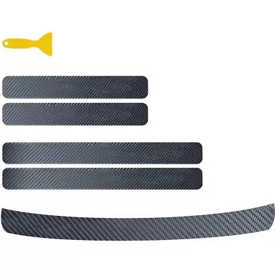 Car Door Sill Scuff Protectors Plate Stickers 3D Carbon Fiber Cover Anti-Kick • $12.50