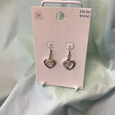 BNWT Marks And Spencer Heart Drop Earring RRP £10 • £4.99