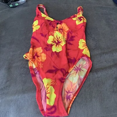 Vintage Sessa Swimsuit Size 10 Floral BB Neon Floral • $14