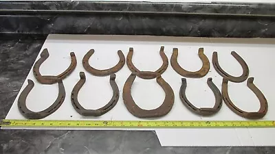 $39.99 • Buy 10 Big Old Antique  Good Luck Rusty  Kansas Farm Horse Shoe Lot J