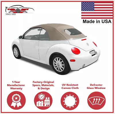 2003-10 Volkswagen VW New Beetle Convertible Soft Top W/DOT Approved Window Tan • $629.10