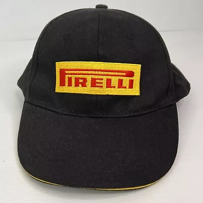 Pirelli Black Embroidered Strapback Adjustable Hat Cap F1 Motorsport FREE POST • $22.99