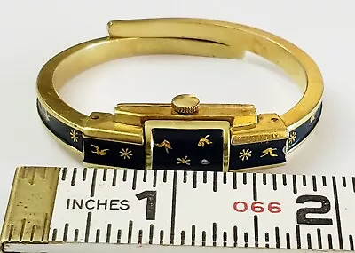 RITMA Wind-Up Swiss Made PGL Plaque G 10 10K Gold Plated Cuff Bracelet Watch • $150