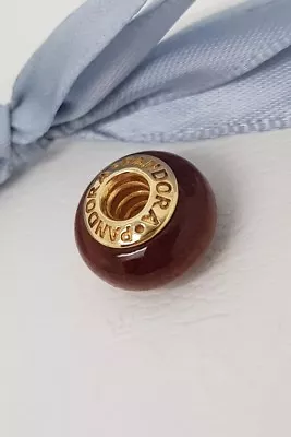 Authentic Pandora 14k 14ct Gold  Muirapiranga  Wood Charm Bead 750707 - Retired • £156.57