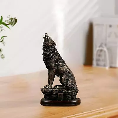 Polyresin Wolf Figurine Tabletop Decorative Collectable Ornament Art Resin • $51.49