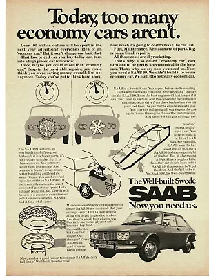 1971 SAAB 99 Economical Car Art Vintage Print Ad • $8.95