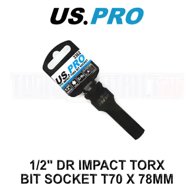 US PRO Tools 1/2  DR Impact Torx Bit Socket T70 X 78MM 3362 • £6.95