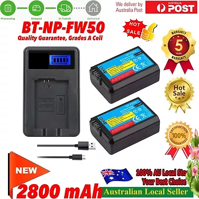 $28.98 • Buy 2x 2800mAh Battery NP-FW50 + Charger For Sony A7 A7II A7RII A7SII A7S A7S2 A7R