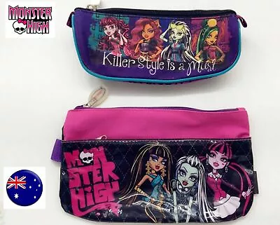 School Girl Child Monster High Zip Pencil Organiser Case Pouch Bag Gift Her • $6.82