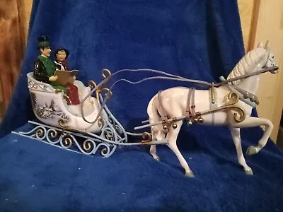 RARE Vintage Ceramic THOMAS KINKADE Carolers In Horse Drawn Sleigh  • $75