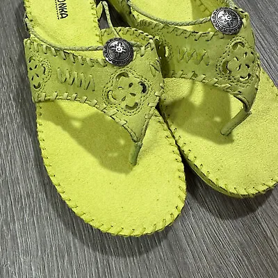 Minnetonka Thong Sandals Women’s Size 9 Lime Green • $19.99