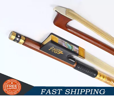 New Violin Bow 4/4 Natural Bow Hair Brazil Wood Ebony Frog Octagonal Stick US • $29.11