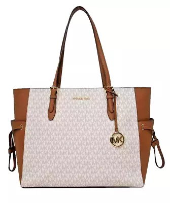 MICHAEL KORS GILLY LARGE DRAWSTRING TRAVEL TOTE SHOULDER BAG PURSE $558 Vanilla • $119