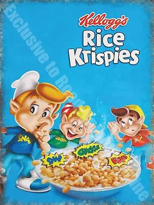 Vintage Food 87 Rice Krispies Cereal Cafe Kitche Metal/Steel Wall Sign • £5.95