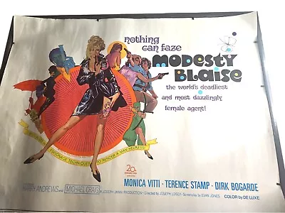 MODESTY BLAISE Half Sheet Movie Poster 22x28 MONICA VITTI  BOB PEAK 1966 Rare  • $79.91