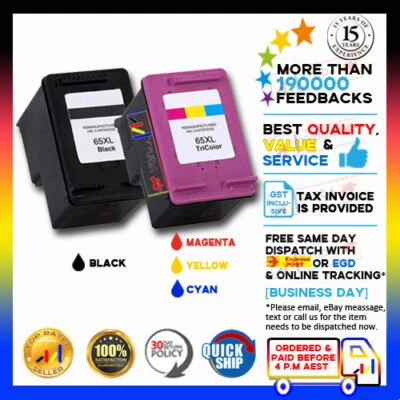 $9.90 • Buy NoN-OEM 65 XL 65XL Ink For HP DeskJet 2600 2620 2621 2622 2623 2624 2630 2632