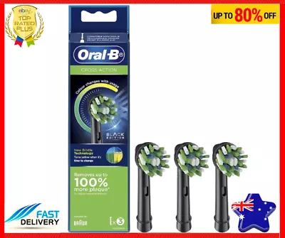 Oral-B Cross Action Electric Toothbrush Replacement Brush Heads Black 3 Count • $22.44