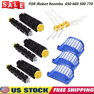 $12.99 • Buy 12 Kits Cleaner Replacement Parts For IRobot Roomba 600 Series 620 630 650 Brush