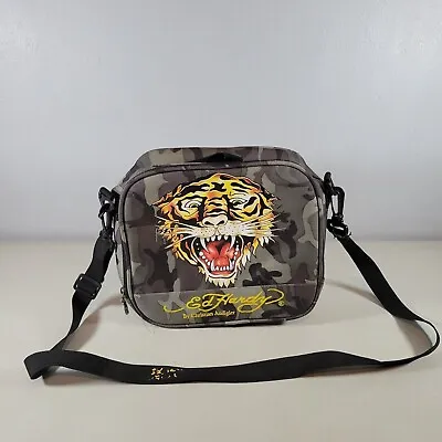 Ed Hardy Lunchbox Vintage 90s Soft Sided Camo Pattern And Tiger Graphic W Strap • $16.97