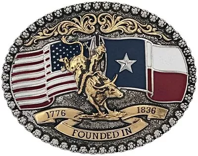 Montana Silversmiths Texas 1836 Attitude Belt Buckle • $50