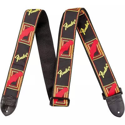 Fender 2  Monogrammed Guitar Strap Black Yellow And Brown • $11.95