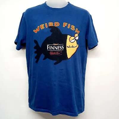 £9.99 • Buy Men's WEIRD FISH 'Finness' (Guinness) T-Shirt Blue Cotton Small, Pit To Pit 21 