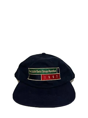 NEW Vintage 1997 The LaSalle Banks Chicago Marathon Adjustable Hat Navy Blue • $24.99