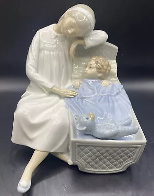 Lladro Figurine  The Cradle  Made In Spain Sister Love. Lladro Nao The Cradle • $53