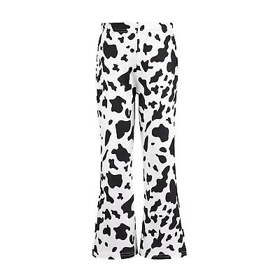 $7.35 • Buy Girls Cow Print Jazz Hip Hop Dance Pants Bell Bottoms Wide Leg Flared Trousers