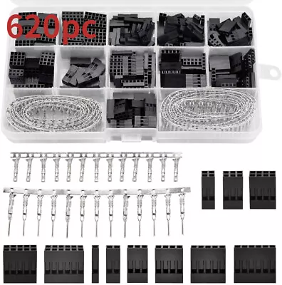 $6.64 • Buy 620pcs Assorted 2.54mm Dupont Wire Cable Jumper Header Connector Kit & M/F Crimp