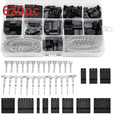 $7.30 • Buy 620pcs Assorted 2.54mm Dupont Wire Cable Jumper Header Connector Kit & M/F Crimp